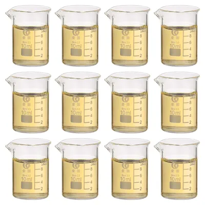 Messbecher 10 ml, 12 Stück, Borosilikatglas, niedrige Form, transparent