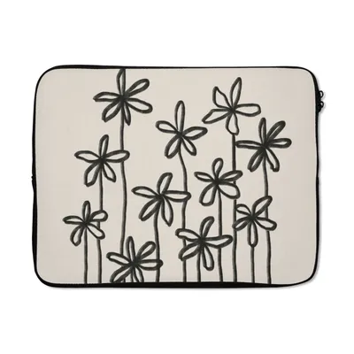 Produktbild von MuchoWow® Laptop Hülle 17 Zoll Laptoptasche Blumen - Pflanzen - Pastell - Abstrakt - Zipper - Schutzabdeckung