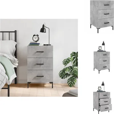 Produktbild von vidaXL Nachttisch Betongrau 40x40x66 cm Holzwerkstoff -  Nachttische