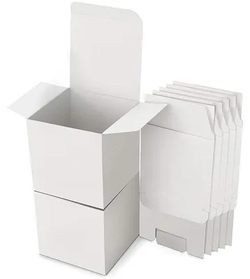 Produktbild von Set mit 15 quadratischen Geschenkboxen aus Karton, 10 x 10 x 10 cm, weiß