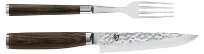Besteck-Set 2-tlg. – Vorke 22 cm + Steakmesser 25 cm – Damast