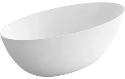 Productafbeelding van Vrijstaande badkuip van solid surface materiaal, model Emilia - wit, mat - 180x85 cm