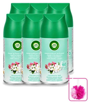 Obrázok produktu pre 6 kusov náplní do automatického osviežovača vzduchu Air Wick Freshmatic, vôňa "Jarná rosa", objem 250 ml, balenie