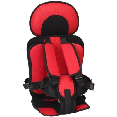 Produktbild von Tragbares Kinder Sitzkissen mit Rückenlehne – verstellbarer Sicherheitsgurt für Hochstuhl, Kinderwagen, Fahrrad & Zuhause – Rot