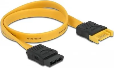 Productafbeelding van Delock SATA-kabel, verlengerstuk - Serial ATA 150/300/600 - SATA (mannelijk) naar SATA (vrouwelijk) - 30 cm - rechte connector - geel