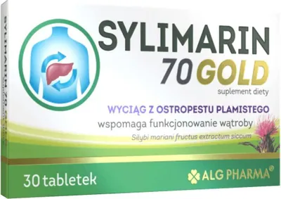 Produktbild von SYLIMARIN 70 GOLD Mariendistel Leber Alg Pharma 30 Tab.