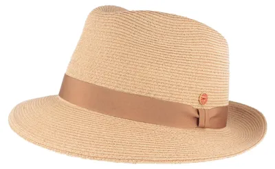 Mayser knautschbarer Strohhut Trilby Maleo mit UV Schutz 80 in 7001 beige/7006 sand