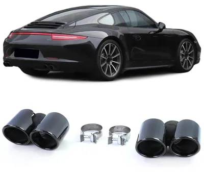 Produktbild von Endrohre schwarz für Porsche 911 991.1 2011-2015 / 3.4 350PS Doppelrohr