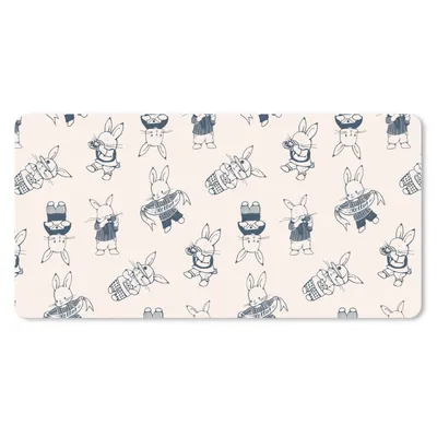 Produktbild von MuchoWow® Mauspad Mousepad Kaninchen - Vintage - Schnittmuster 60x30 cm - Mousepads - Maus Mat - Pad - Mausunterlage - Nachhaltig