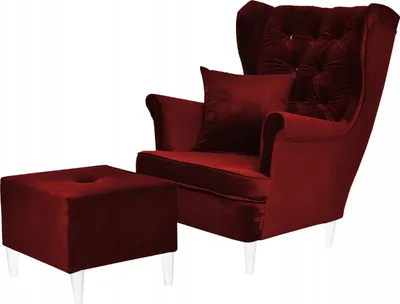 Produktbild von Family Meble Ohrensessel mit Hocker Gaja Relaxsessel Skandinavisch Bequemer Sessel Loungesessel Fernsehsessel Wohnzimmer Schlafzimmer Büro (ROYAL 13)