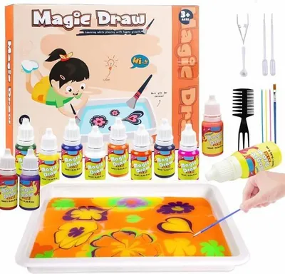 Obrázek produktu pro Dětské barvy na mramor na vodní bázi, sada pro dívky a chlapce, ideální dárek pro děti, 12 barev