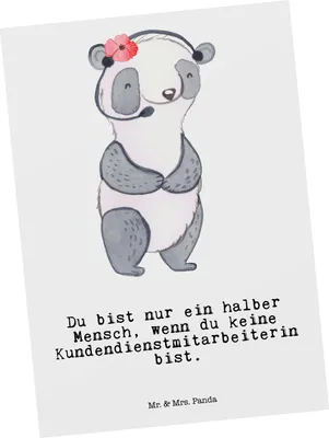 Produktbild von Mr. & Mrs. Panda Grußkarte Kundendienstmitarbeiterin Herz - Weiß - Geschenk, Ansichtskarten, Lustig, Ansichtskarte, Customer Service, Kunstkarten, Backoffice Mitarbeiter
