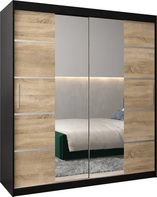 Produktbild von Kleiderschrank, Schiebetürenschrank Schlafzimmer, Schrank mit Spiegel VERONA 4 180 cm