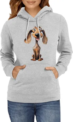Produktbild von Damen Kapuzenpullover Funny Dogs Breeds Dachshund Dog Breed 010, Lady XS / Grau