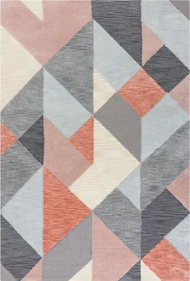 Produktbild von KADIMA DESIGN MERLIN Symbol 120 x 170 Grau/Rosa Farbe Rechteckig Indoor Teppich