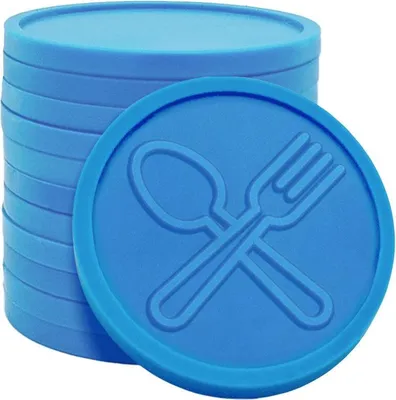 Produktbild von CombiCraft Wertmarken Chips in Blau mit Besteck mit Reliefprägung - 250 Stück