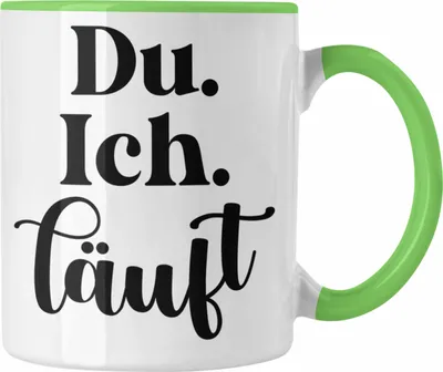 Produktbild von Trendation - Du Ich Läuft Tasse Geschenk für Paare Freundin Freund Liebe Geschenkidee für Sie Ihn Partner (Grün)