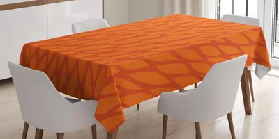 Produktbild von ABAKUHAUS Burnt orange Tischdecke, Abstraktes Laub verlässt Muster-Skizzen-Natur-Wachstums-Zusammensetzung, 140 x 200 cm, Orange Burnt Orange