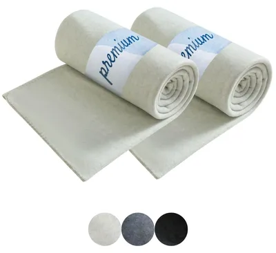 Imagen del producto de Set de 2 mantas de forro polar de alta calidad, de 130 x 160 cm