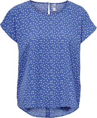 Image de Chemise-blouse JDY 'Piper', référence 15234106, bleu éclatant avec motifs "Cloud Dancer", taille 34