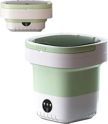 Produktbild von Yuyte tragbare Waschmaschine, 7,5 l, faltbare Mini -Maschinen -Wäschereispinner, kleines Eimer -Camping, Wohnmobil, Wohnheim, Reisen, Reisen (grün)