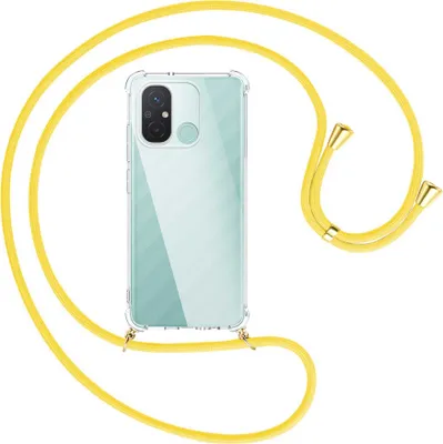 Produktbild von Handykette Backcover-Schutzhülle mit Band (Metall goldfarben) für Xiaomi Redmi 12C (6.71'') - gelb