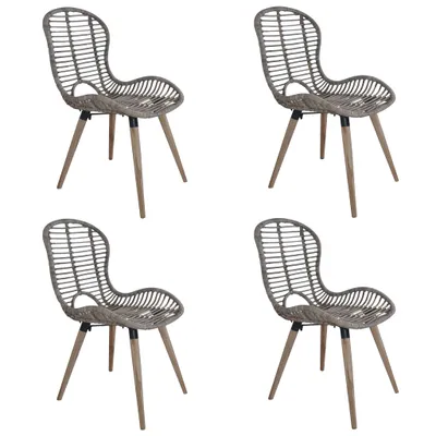 Immagine prodotto di vidaXL Sedie da pranzo 4 pz. Marrone rattan naturale