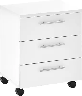 Produktbild von Rollcontainer >Ben< 3 Schubladen, 4 Rollen, in Weiß - 40x56x39cm (BxHxT)