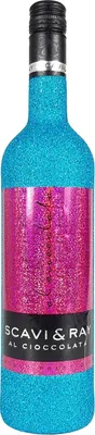 Produktbild von Scavi & Ray Al Cioccolata Rotwein Cuvèe 0,75l (10% Vol) Bling Bling Glitzer Glitzerflasche blau -[Enthält Sulfite]