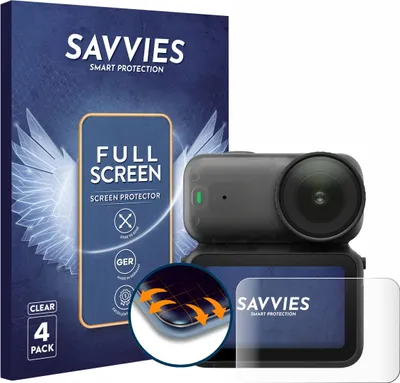Produktbild von 4x Savvies Fullscreen Schutzfolie für DJI Osmo Nano Displayschutz Folie Fullcover Klar Transparent