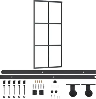 Produktbild von vidaXL Schiebetür mit Beschlag ESG-Glas & Aluminium 90x205 cm