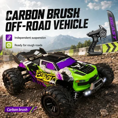Produktbild von Ferngesteuertes Geländefahrzeug - 116PRO RC-Monstertruck - 4WD - 80 km/h - Bürstenloser Motor - 2 Akkus - LED-Beleuchtung - 2,4 GHz