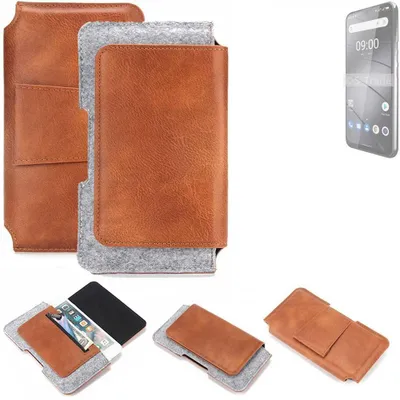 Produktbild von K-S-Trade Handyhülle Schutzhülle kompatibel mit Gigaset GS5 Pro SE Gürteltasche Holster Gürtel Tasche Smartphone Tasche Handy Hülle Polyurethan+ Filz,