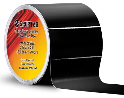 Produktbild von Autofolie Schwarz Glänzend 5cm x 6m Selbstklebend Zierleisten Folie für Auto Motorrad Fenster