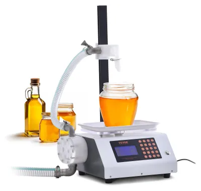 Obrázek produktu pro Plnicí stroj 2 l/min Plnicí stroj na tekutiny 50-5000 g Plnicí stroj na lahve 315 x 260 x 175 mm Plnicí stroj na pasty 120 W čerpadlo Automatický plnicí stroj ideální pro víno mléko atd.