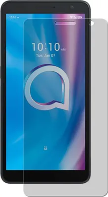 A screen protector is shown placed over a smartphone screen.