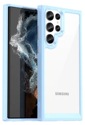 Immagine prodotto di Custodia per Samsung Galaxy S23 Custodia protettiva in silicone TPU ultra trasparente e antiurto blu