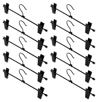 Produktbild von Platzsparende Hosenbügel aus Edelstahl mit verstellbaren Clips und 360° drehbarem Haken für die Kleideraufbewahrung