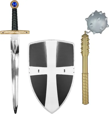 Produktbild von Ritter Set - Schild, Schwert und Morgenstern | Schwarz