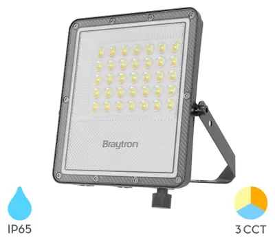 Produktbild von Braytron 50W LED Strahler Außen IP65 – Superhell 5500LM Flutlicht mit Farbwahl 3000K/4000K/6500K, wasserdichter Aluminium Außenstrahler