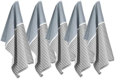 Imagen del producto de Unyqoos® Byrklund, juego de 5 paños de cocina para secar platos, 100% algodón, 50 x 70 cm, 230 g/m², color azul