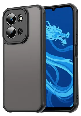 A smartphone case is shown next to a smartphone with a dragon wallpaper.
