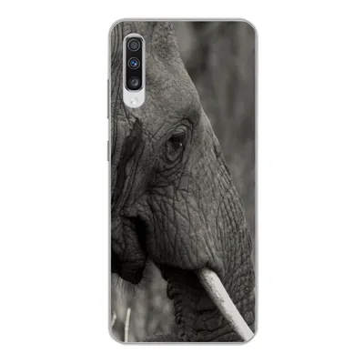 Produktbild von MuchoWow® Handyhülle Schutzhülle Hülle für Samsung Galaxy A70 Elefant - Tiere - Schwarz - Weiß Silikon Softcase Handy Hülle - Schutzhaube