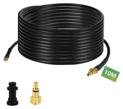 Obrázok produktu pre Sada hadíc na čistenie odtokov Peviasot, čistič odtokov, 10 m, 180 bar, príslušenstvo k vysokotlakovému čističu s adaptérom M22, 4 reflexné trysky, vhodné na čistenie odtokových potrubí a odvodňovacích žľabov