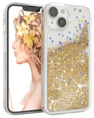 Produktbild von EAZY CASE - Glitzer Hülle kompatibel mit Apple iPhone 14 Glitzer Schutzhülle, Soft Case, Backcover Transparent mit Motiv