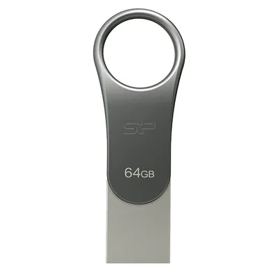 Produktbild von Silicon Power Mobile C80, 64 GB, USB Type-A / USB Type-C, 3.2 Gen 1 (3.1 Gen 1), Ohne Deckel, 8 g, Titan