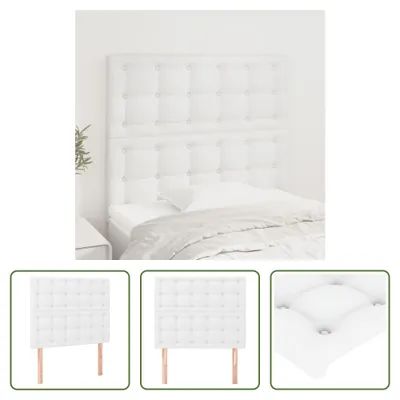 Produktbild von The Living Store Kopfteile 2 Stk. Weiß 80x5x78/88 cm Kunstleder