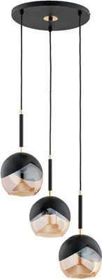 Obrázok produktu pre Okrúhla čierna závesná lampa PRADA 3xE27 15W ALF62403 Alfa