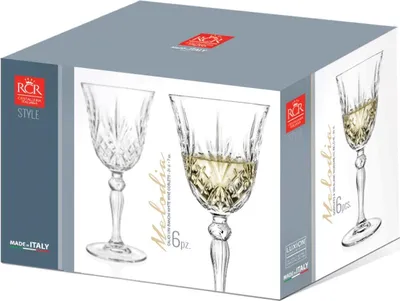 Image de verre 210ml, 6 pcs, RCR MELODIA, WHITE WINE, DB