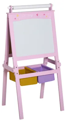 Obrázek produktu pro Dětský stolek HOMCOM, design 3 v 1, pro děti od 3 let, MDF, růžový
